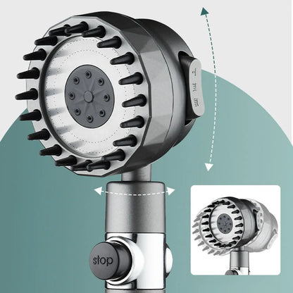 VONATES High-Pressure Shower Head One-Key Stop Adjustable Spray 3-Mode With Massage Brush Filter Rain Shower Faucet Bathroom Accessories