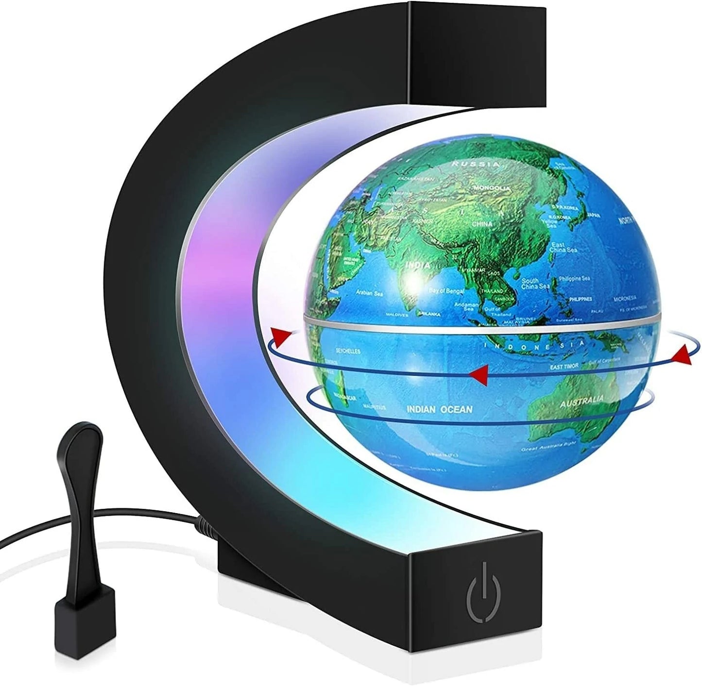 Magnetic Levitating Globe World Map with LED light Home Office Decoration Educational Gifts for Kids US Plug