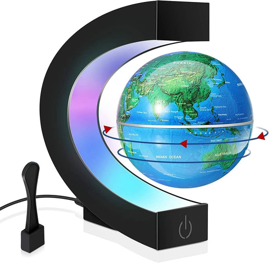 Magnetic Levitating Globe World Map with LED light Home Office Decoration Educational Gifts for Kids US Plug