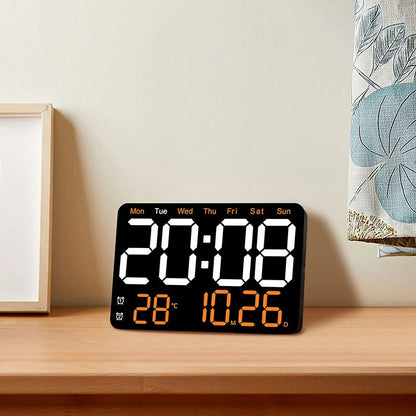 Large Digital LED Wall Alarm Clock With Weekday Display Silent Simple Design High-Definition Table Alarm Clocks Living Room Decoration