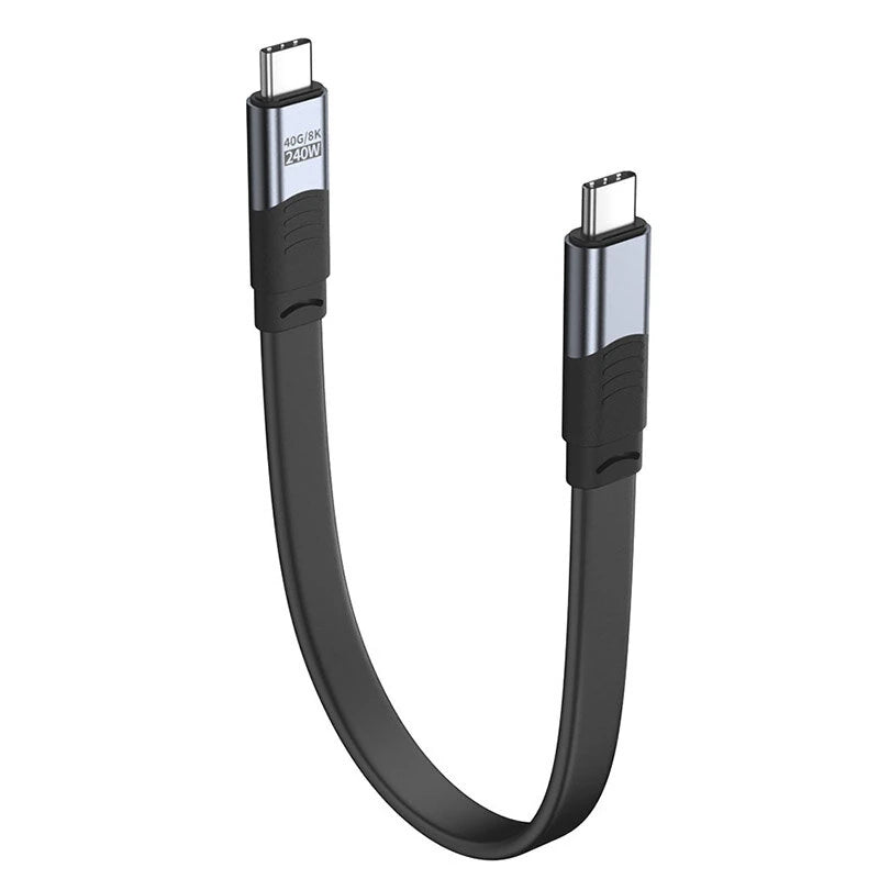 USB4 Full Function Flat Data Cable 40Gbps Data Transfer 240W PD Fast Charging 8K Video Output Thunderbolt4 Compatible Cables
