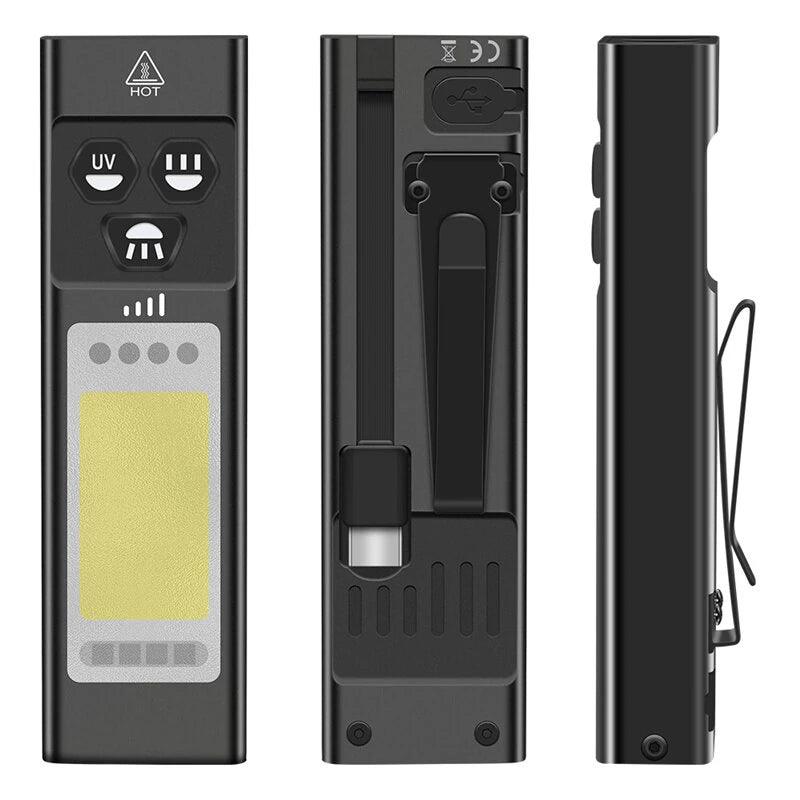 SEEKNITE U7 SST40 1100LM Rechargeable EDC Flashlight With 365nm UV, White LED Combo and RGB Light USB C Rechargeable Portable Pocket Lights Mini Torch with Magnetic Tail Triple Sources for Outdoors Emergency Working