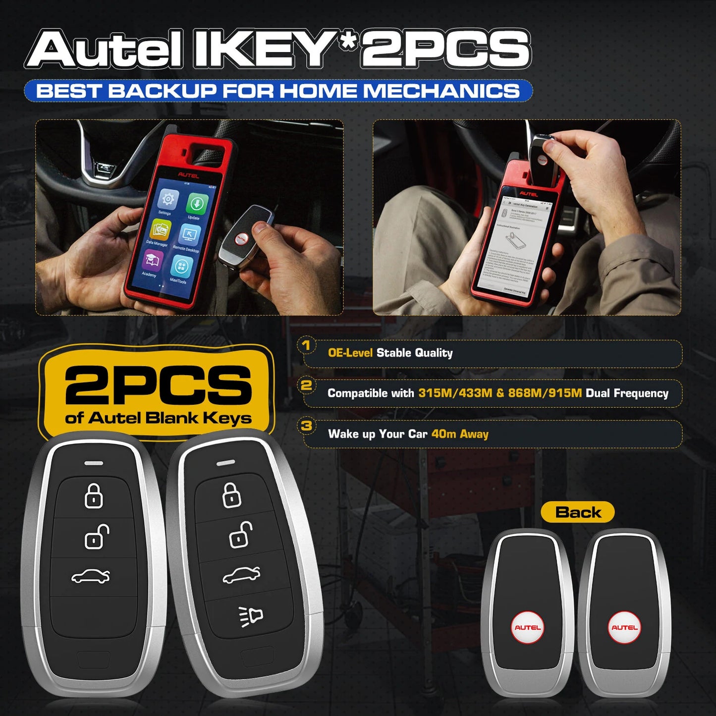 Autel MaxiIM KM100 Key Fob Programmer Immobilizer Tool Key Creation IMMO Learning Chip Read Cloning Frequency