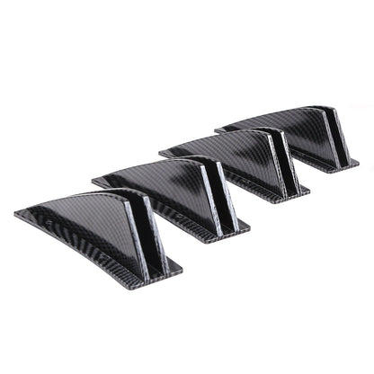 4pcs Universal Lower Rear Body Bumper Diffuser Shark Fin Diffuser Lip Splitter Shark Fins Trim