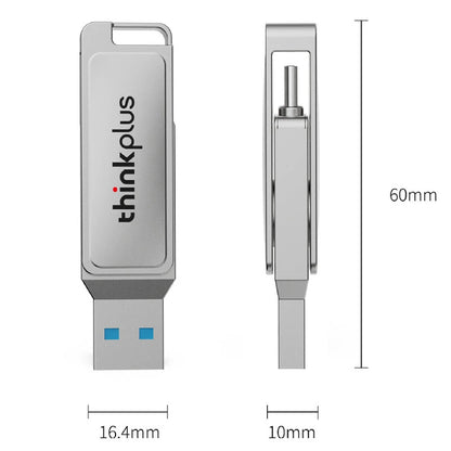 Lenovo Thinkplus MU233 Type-C & USB Flash Drive 160MB/s USB3.2 High Speed Rotary Pendrive 512G 256G 128G 64G 32G Portable Memory U Disk for PC Computer Laptop