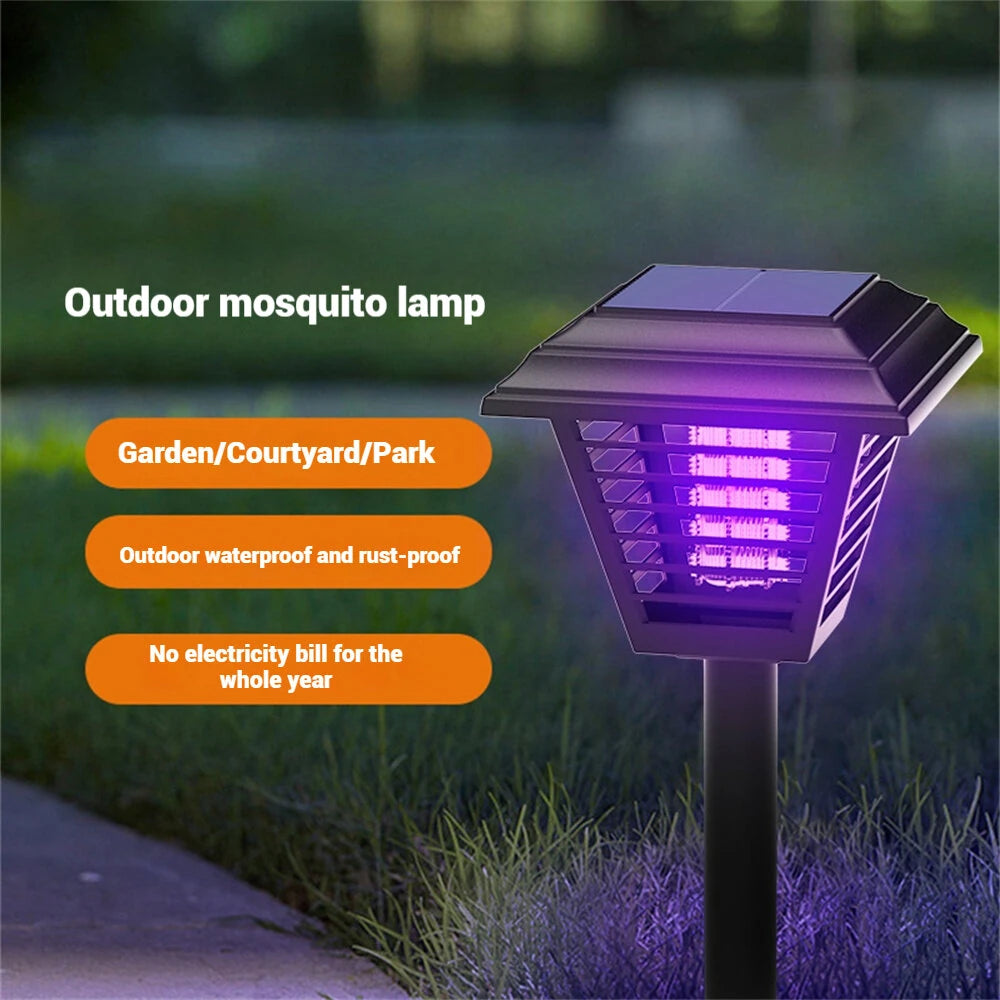 Elfeland Solar Powered Mosquito Zapper LED Lawn Light Dual-Mode Outdoor Bug Killer and Garden Lighting IPX5 Waterproof