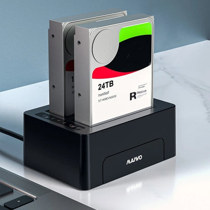 MAIWO K3082 USB3.0 Dual Bay Hard Drive Copier Efficient Heat Dissipation for 2.5" / 3.5" SATA Serial Port SSD Solid State Drive