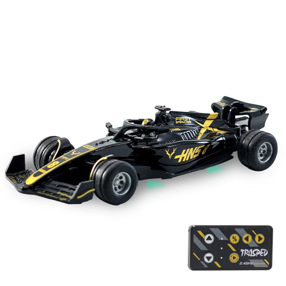 TRASPED HG4-234 RTR 1/64 2.4G Mini RC Car F1 Formula Racing Alloy Shell Three Speed Support App Remote Control LED Light Highly Simulated Classic Desktop Vehicles Models Toys Collection Gift for Children