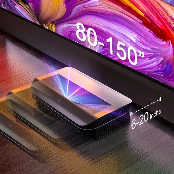 AWOL 4K 3D TRIPLE LASER PROJECTOR LTV-2500 Ultra Short Throw UHD DMD 150-Inch Screen Dolby Atmos 2000ANSI Lux HDR10+ Include Amazon Fire TV Stick 4K MAX Android 9.0 OS Home Cinema