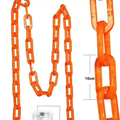 Elfeland Solar Powered/Battery Powered 2~3M Halloween Plastic Chain Lights Props Chains with 8 Lighting Modes String Lights for Skeleton Dog Spooky Outdoor Decorations Light