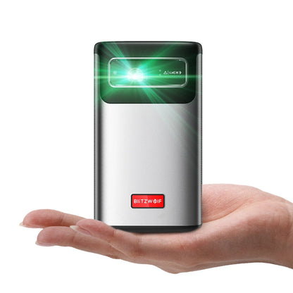 BlitzWolf BW-VT2 ProMax DLP Mini Projector WIFI6 Android TV Bluetooth 5.0 Auto Focus Auto Keystone Correction Netflix YouTube Built-in Battery 3D Home Theater Outdoor Movie