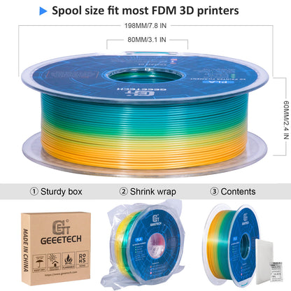 Geeetech PLA 3D Printing Filament Transparent/Gradient/Green 1KG 1.75mm for 3D Printing
