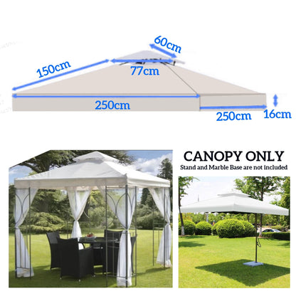Canopy UV-Resistant Sunshade Cover For Suntime Polenza Patio Gazebo Sunshade Net