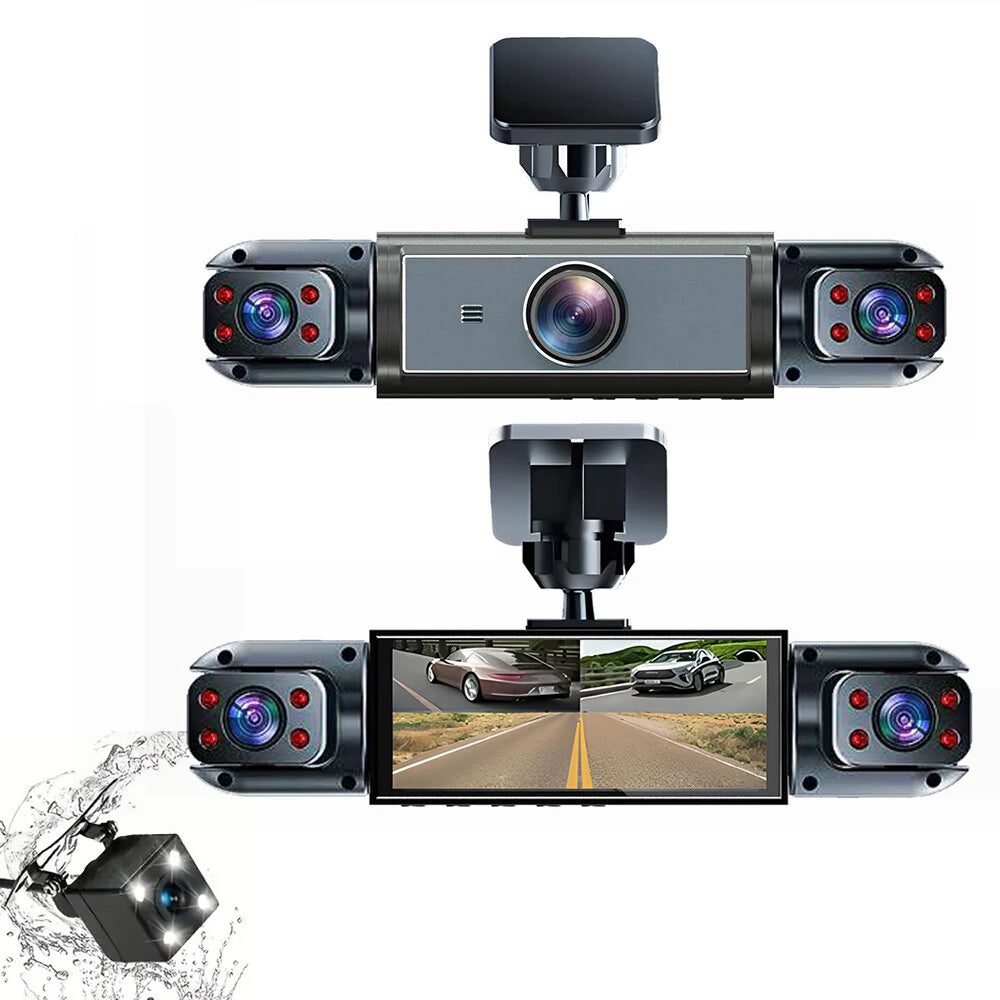 4 Lens Car Dash Cam Front Back Left Right Driving Recorder DVR Motion Detection Loop Recording Night Vision Mobile App Wide Angle Camera With / Without Wifi