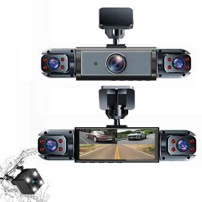 4 Lens Car Dash Cam Front Back Left Right Driving Recorder DVR Motion Detection Loop Recording Night Vision Mobile App Wide Angle Camera With / Without Wifi