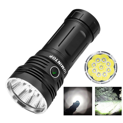 LUMINTOP GT4695 Pro 20000 Lumens High Powered LED Flashlight with Large Capacity 32000Mah 46950 Battery Power Bank, 520M Strong Light LED Torch Outdoor Powerful Search Light