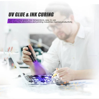 TANK007 UV03 High Power UV 365nm LED Flashlight NDT EDC Portable Blacklight Powerful Torch Detector