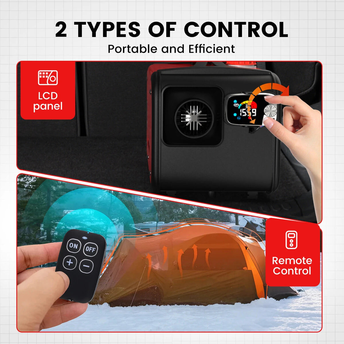 KROAK 5-8KW K-H 12V 24V Diesel Air Heater Thermostat With dapter For Van Trucks RV