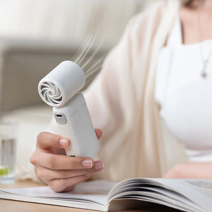 5-blade 100 Speed Handheld Turbine Electric Fan High Speed Outdoor Cooling High Wind Power Turbo Fan Small Fan Portable Smart Display Mini Fan