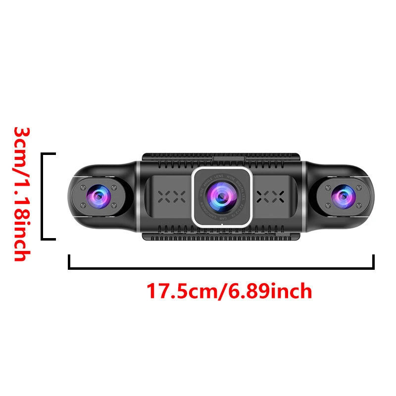 4 Channel 3-Inch IPS HD Dash Cam Night Vision Quad-Recording 1080P GPS Driving Recorder WiFi Connect Accident Recording Lock