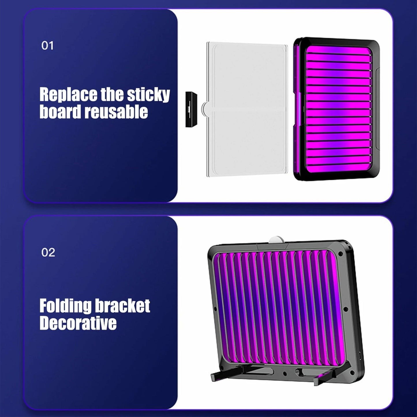 Powerful High Voltage Mosquito Lamp 3000V Indoor and Outdoor Use with Insect Attractant Noiseless Operation Safety Plastic Casing USB Powered Versatile Setup Options in Black or White