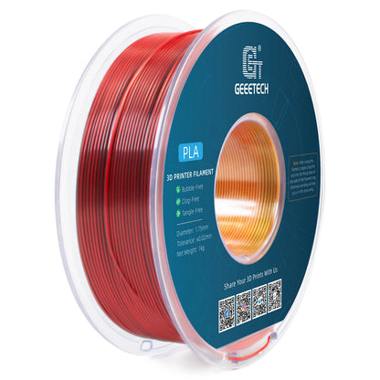 [EU/UK Direct]Geeetech Silk Tri-Color PLA 3D Printer Filaments 1.75mm 1kg/roll High Compatibility No Warping Multicolor Filament Strong Layer Adhesion for Printing