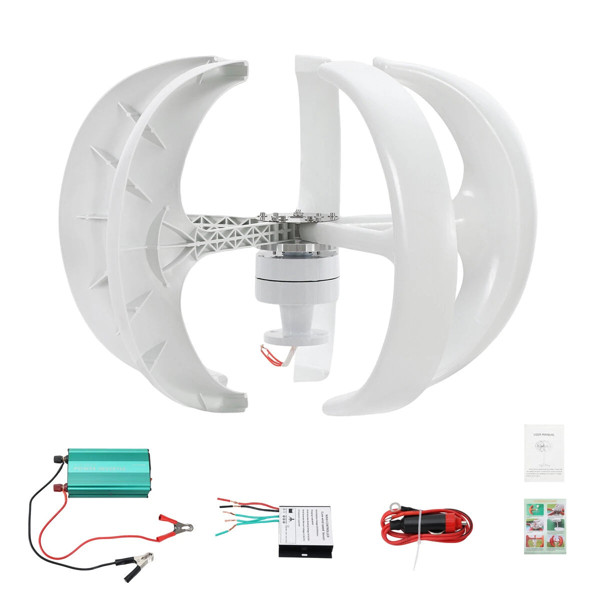 5 Blades Wind Turbine Generator 12V 24V 300W Permanent Magnet with Charge Controller High Energy Utilization Reliable Operation