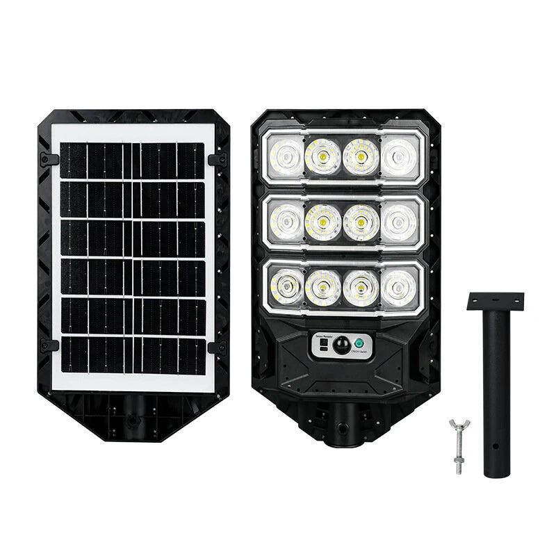 Elfeland 50W Outdoor Solar Street Light with Motion Sensor Light Sensor IPX4 Waterproof 3 Light Modes LED Floodlight