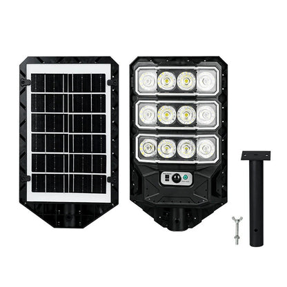Elfeland 50W Outdoor Solar Street Light with Motion Sensor Light Sensor IPX4 Waterproof 3 Light Modes LED Floodlight