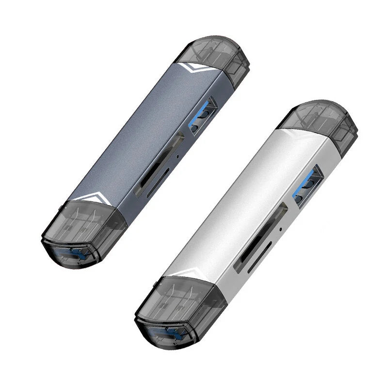 6-in-1 OTG Type-C&USB Card Reader with Flash Disk SD/TF Interface Multifunctional USB Adapter for Phone Laptop Computer