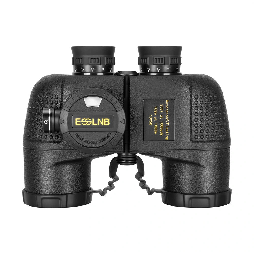 [EU Direct] ESSLNB ES3078 10X50 Powerful Marine Binoculars Military Level With IPX7 Waterproof BAK4 Prism For Rangefinder Compass Low Light Night Vision HD Waterproof Telescope