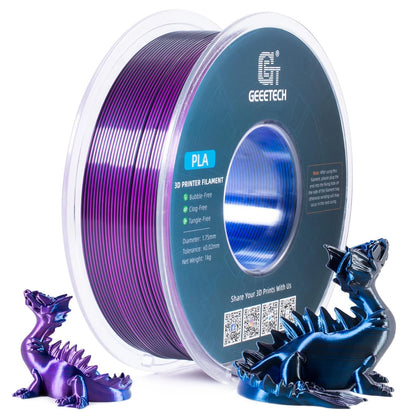 [EU/UK Direct]Geeetech Silk Tri-Color PLA 3D Printer Filaments 1.75mm 1kg/roll High Compatibility No Warping Multicolor Filament Strong Layer Adhesion for Printing