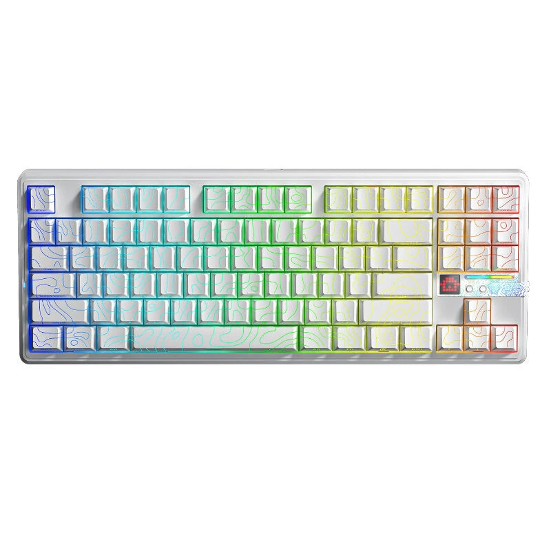 AULA F87 Pro V2 Custom Mechanical Keyboard with LED Matrix Display Gasket Structure Wireless Tri-Mode 80% Layout RGB Hotswap Keys 8K Return 10000mAh Esports Gaming Keyboard