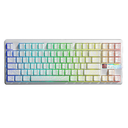 AULA F87 Pro V2 Custom Mechanical Keyboard with LED Matrix Display Gasket Structure Wireless Tri-Mode 80% Layout RGB Hotswap Keys 8K Return 10000mAh Esports Gaming Keyboard