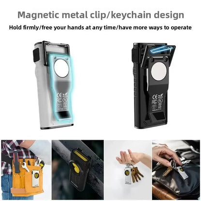 Warstar WT3 260LM EDC LED Keychain Flashlight With White Red Light Type-C Rechargeable Portable Mini Torch Work Light with Magnet for Camping Hiking and Emergency Use