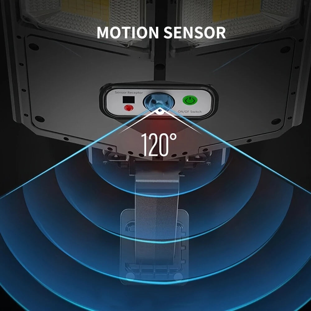 504LED Motion Sensor Solar Street Light Outdoor Home Garden Light Super Bright Waterproof Remote Control Human Body Induction 3 Lighting Mode