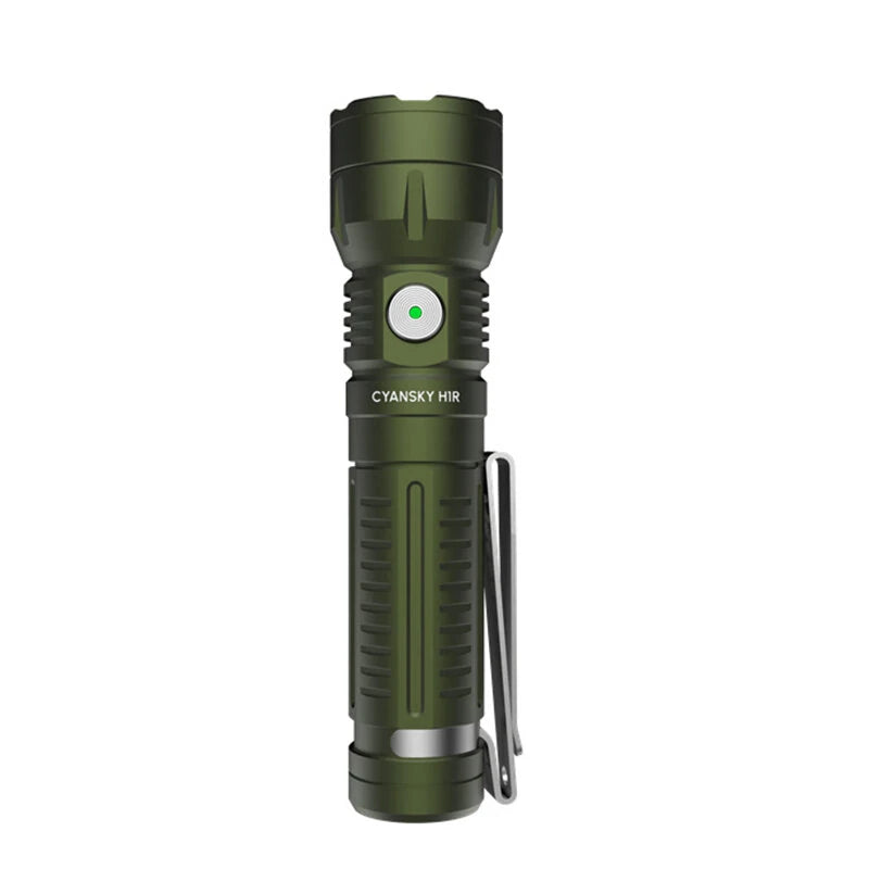 CYANSKY H1R EDC 14500 Flashlight with 700 Lumens 400M Output, Multifunctional Rechargeable Mini Torch Camping and Hiking Lantern Outdoor Light