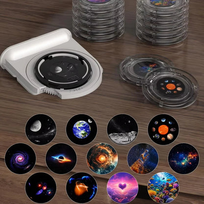 Elfeland Multifunctional Starry Sky Projector Lamp with 13 Star Films Bluetooth Speaker Night Light White Noise Sleep Aid Sounds Time Display Alarm Remote Control