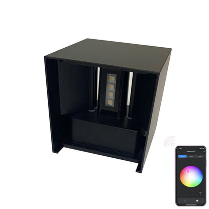 9W Tuya WIFI Smart RGB LED Wall Lamp Outdoor Waterproof Cube RGBW APP Dimming Exterior Wall Light Atmosphere Washer Light
