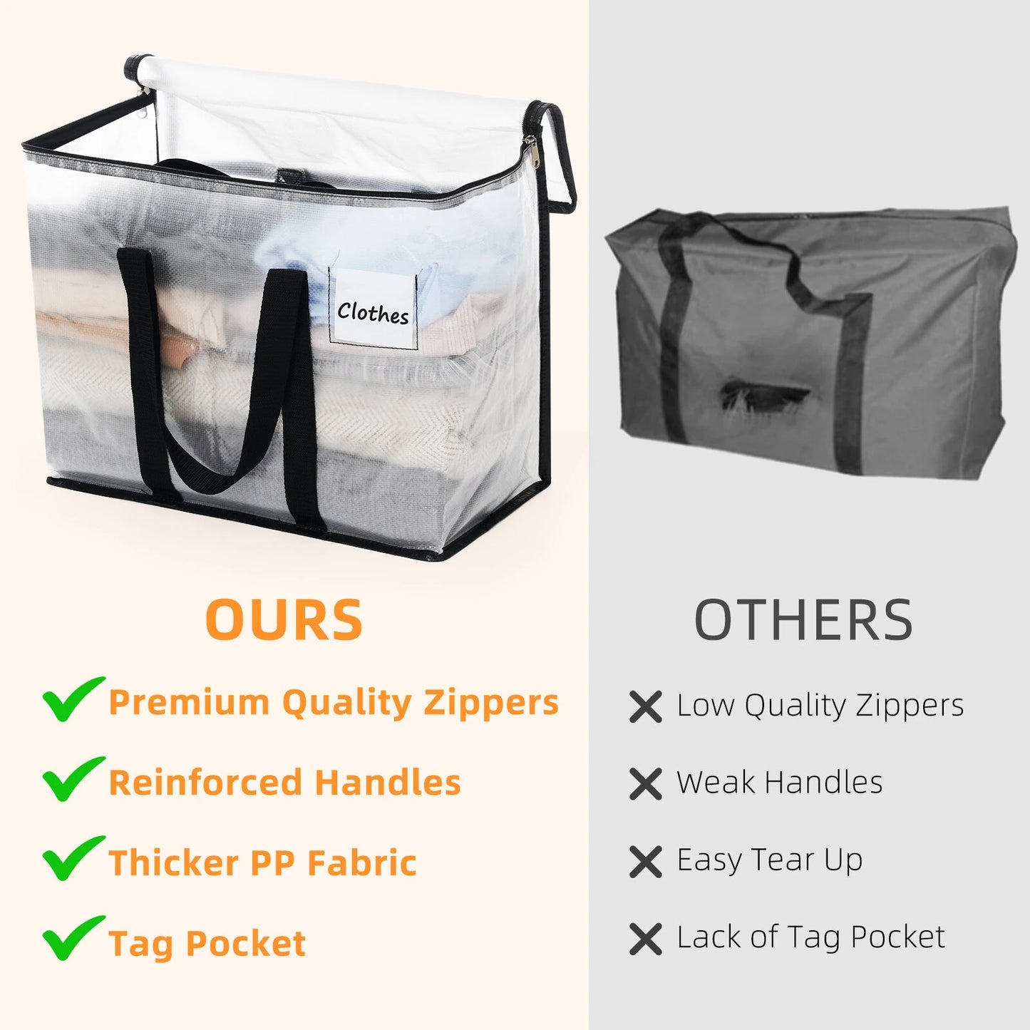 40L 4-Pack Storage Bag Organizer Set Space Saving Foldable Design Includes 38x24x8cm Packaging Lightweight