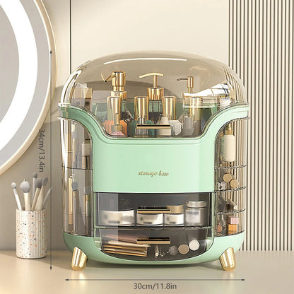 AGSIVO Large Cosmetic Storage Box Makeup Skincare Jewelry Lipstick Organizer Waterproof Dustproof Clear Design for Easy Visibility