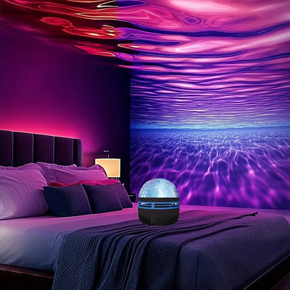 LED Ocean Wave Projector LED Night Light USB Rechargeable Ripple Atmosphere Lamp for Bedroom, Home Theater, Room Decoration, Holiday Gift, Wedding