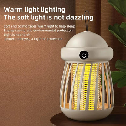 USB Rechargeable Mini UV Mosquito Killer Lamp 360 Coverage 3000V Electric Grid Dual UV & Night Light Modes Portable Indoor/Outdoor Zapper