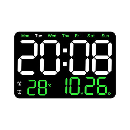Large Digital LED Wall Alarm Clock With Weekday Display Silent Simple Design High-Definition Table Alarm Clocks Living Room Decoration