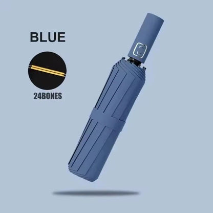 AGSIVO Travel Automatic Folding Umbrella 12 Ribs Reinforced Windproof UPF 50+ UV Protection Auto Open Close For Men and Women