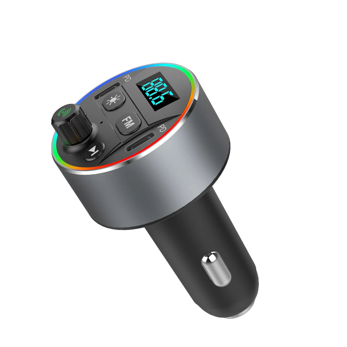 T69 bluetooth V5.0 FM Transmitter Dual 20W PD Car Charger 9 Colors Backlit Light Digital Display Hands-free Calls Voice Control MP3 Music Player Car Kit