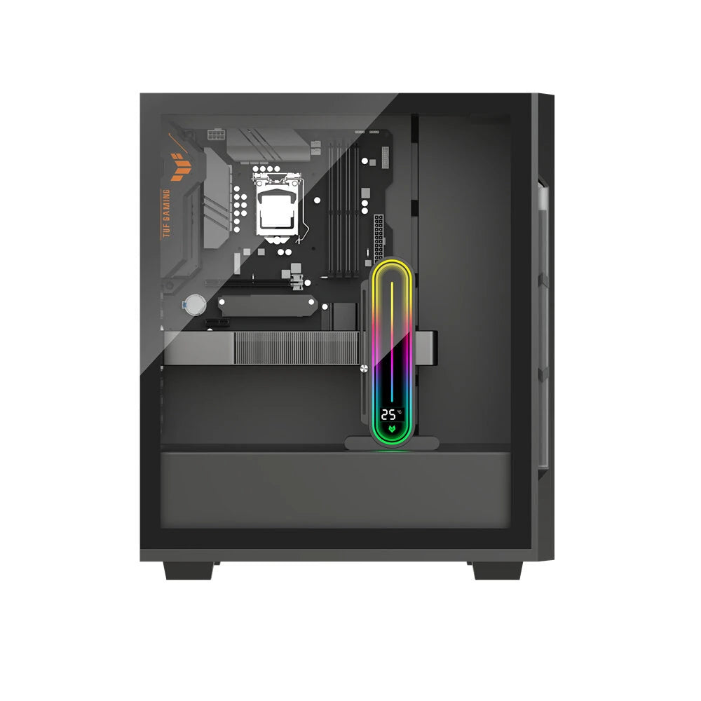 COOLMOON GH3Pro Temperature Display Magnetic Graphic Card Holder Support 5V ARGB Sync Vertical GPU Holder Aluminum Alloy Stand Bracket for Desktop Computer