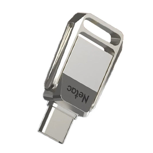 Netac US31 Type-C & USB3.2 Flash Drive 128G/64G/32G Zinc Alloy Mini Portable Memory U Disk for PC Phone Projector Car Speaker