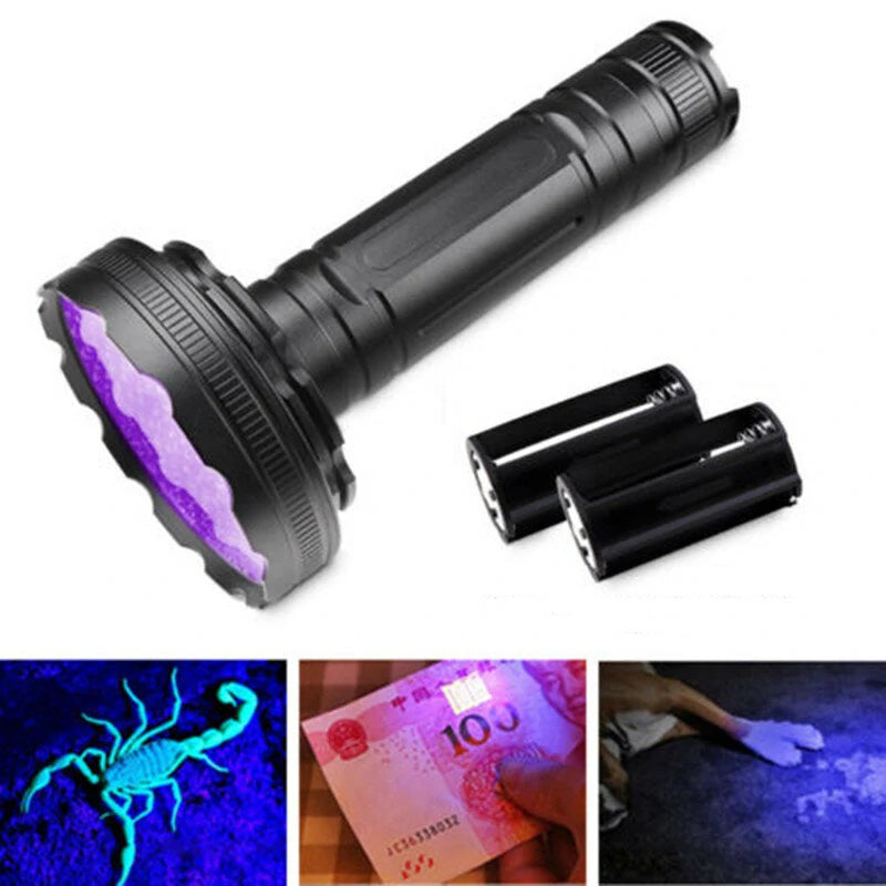 128 LED UV Purple Light Ultraviolet Inspection Torch Portable Lamp Waterproof Multifunctional 395nm Fluorescent Detector Lighting Flashlight