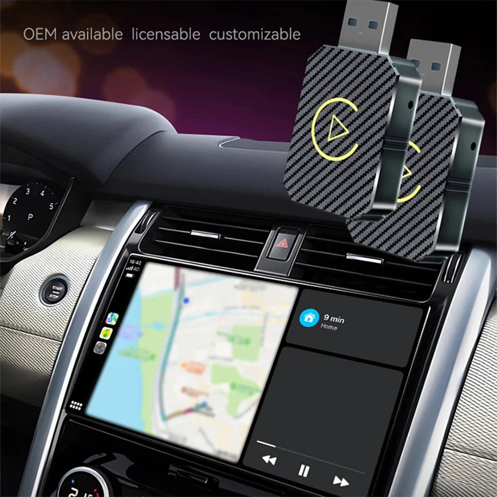 Smart Wireless Carplay Android Auto Adapter AI Box Dongle Plug&Play Wireless to Wired for Cars